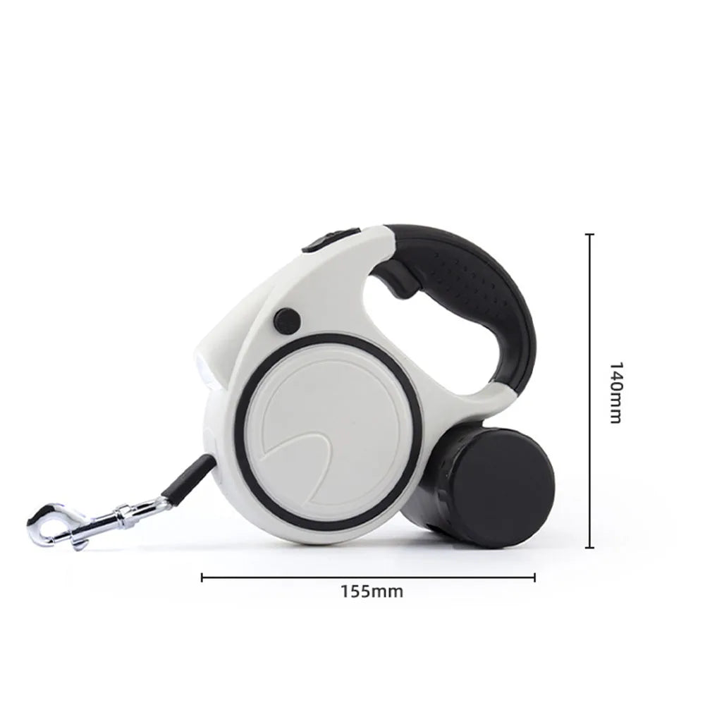 Laisse pour Chien Rétractable | Lumière + Sac Poubelle Intégré